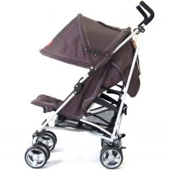 Holiday Strollers Zeta Vooom Stroller Hot Chocolate + Luxury Padded Liner Black