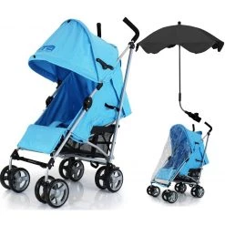 Parasols & Sun Canopies Zeta Vooom Ocean+ Rain Cover + Triple Adjust Parasol (Black)