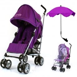 Zeta Vooom Plum + Rain Cover + Triple Adjust Parasol (Plum)