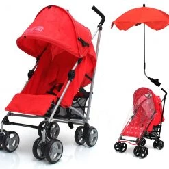 Zeta Vooom Red + Rain Cover + Triple Adjust Parasol (Red) Parasols & Sun Canopies