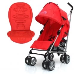 Zeta Vooom Stroller Warm Red + Buggy Organiser + Raincover Large Shade Hood