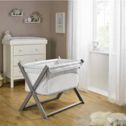 Clair De Lune Stars & Stripes Folding Breathable Crib Moses Baskets