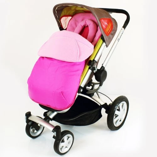 Baby Travel Footmuffs Luxury Fleece Lined Pushchair Footmuff (with Pouches) Head Huger Pink Raspberry