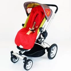 Baby Travel Footmuff Cosytoes & Head Hugger - Red Fits Silver Cross Pop Footmuffs