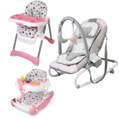 ISafe Mama PLUS & Bundles Starter Bundle Walker Rocker Baby Bouncer (Foxy) Highchair - (Twilight Plus)