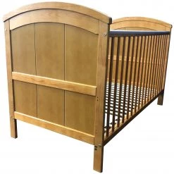 ISafe Cot Bed Toddler Bed - Liam (Antique) With Sprung Mattress
