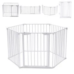 Baby Travel Baby Playpen 3 In 1 By ISafe Metal Or Fabric Fire Guard Room Divider Safety Gate (Metal)