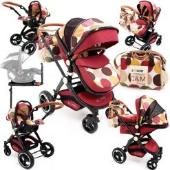 ISafe Baby Pram System 3 In 1 Complete C&M Designs ISOFIX Base & Accessories