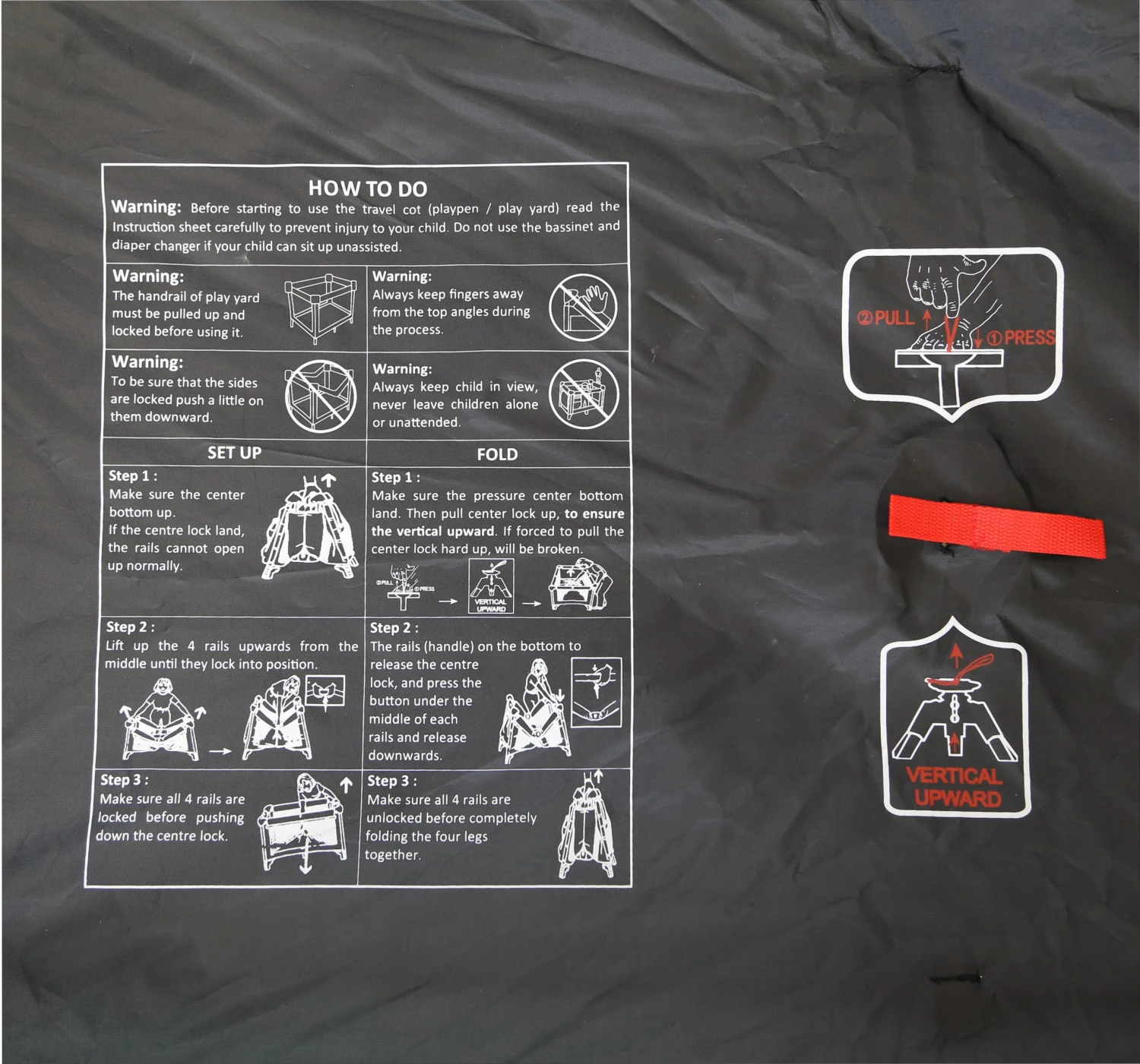 Rest & Play Collection ISafe Rest & Play Luxury Travel Cot Playpen (Black/Pink) 120 Cm X 60 Cm Complete With Mattress