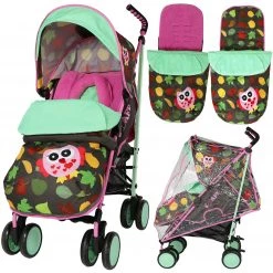Strollers & Buggies ISafe Stroller - Leaf And Owl Complete With Footmuff Head Hugger, Raincover + Changing Bag