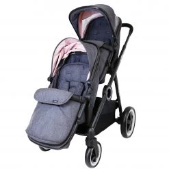 ISafe Tandem Double Pram Travel System - Cookie
