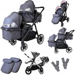 Tandems Sale Now On Save 50% ISafe Tandem Double Pram Travel System - Cookie