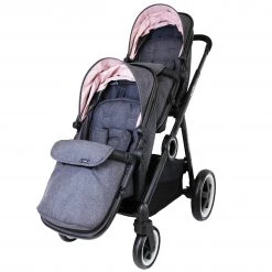 ISafe Tandem Double Pram Travel System - Cookie