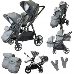 Sale Now On Save 50% ISafe Tandem Double Pram Travel System - Harmony