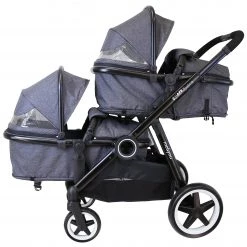 ISafe Tandem Double Pram Travel System - Cookie
