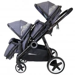 ISafe Tandem Double Pram Travel System - Pebble