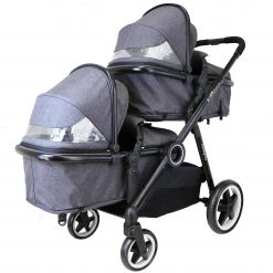 ISafe Tandem Double Pram Travel System - Cookie