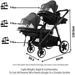 ISafe Tandem Pram Me & You (Sienna) Complete Tandem With Double Seat