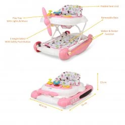 2 In 1 Walker & Rockers ISafe 2 In 1 Baby Walker And Rocker (Pretty Pink Cream)