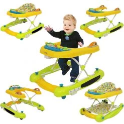 2 In 1 Walker & Rockers ISafe Foldable Baby Walker Rocker Entertainers Walk Along Activity Centres