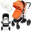 ISafe Baby Pram System 2in1 - Orange + ISafe Luxury Bedding (Cream) 2 IN 1 Prams