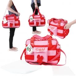 ISafe Changing Bag Mama Nappy Bag - Bow Dots (Clearance)