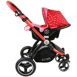 ISafe 3 In 1 Pram Systems SALE!!! I-Safe System - Bow Dots Trio Travel System Pram & Luxury Stroller 3 In 1 Complete With Car Seat