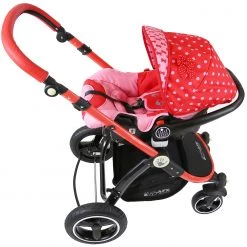 ISafe 3 In 1 Pram Systems SALE!!! I-Safe System - Bow Dots Trio Travel System Pram & Luxury Stroller 3 In 1 Complete With Car Seat