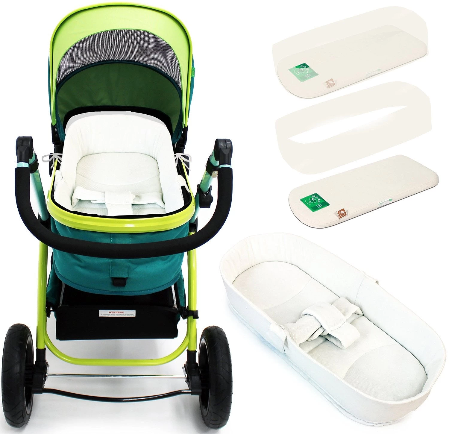 ISafe I-Safe System - Bow Dots Trio Travel System Pram & Luxury Stroller 3 In 1 Complete With Car Seat, Base, Bag, Bedding,Console Rain Covers & Foot Muffs 3 In 1 Limited Editions