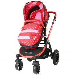 ISafe 3 In 1 Pram Systems SALE!!! I-Safe System - Bow Dots Trio Travel System Pram & Luxury Stroller 3 In 1 Complete With Car Seat