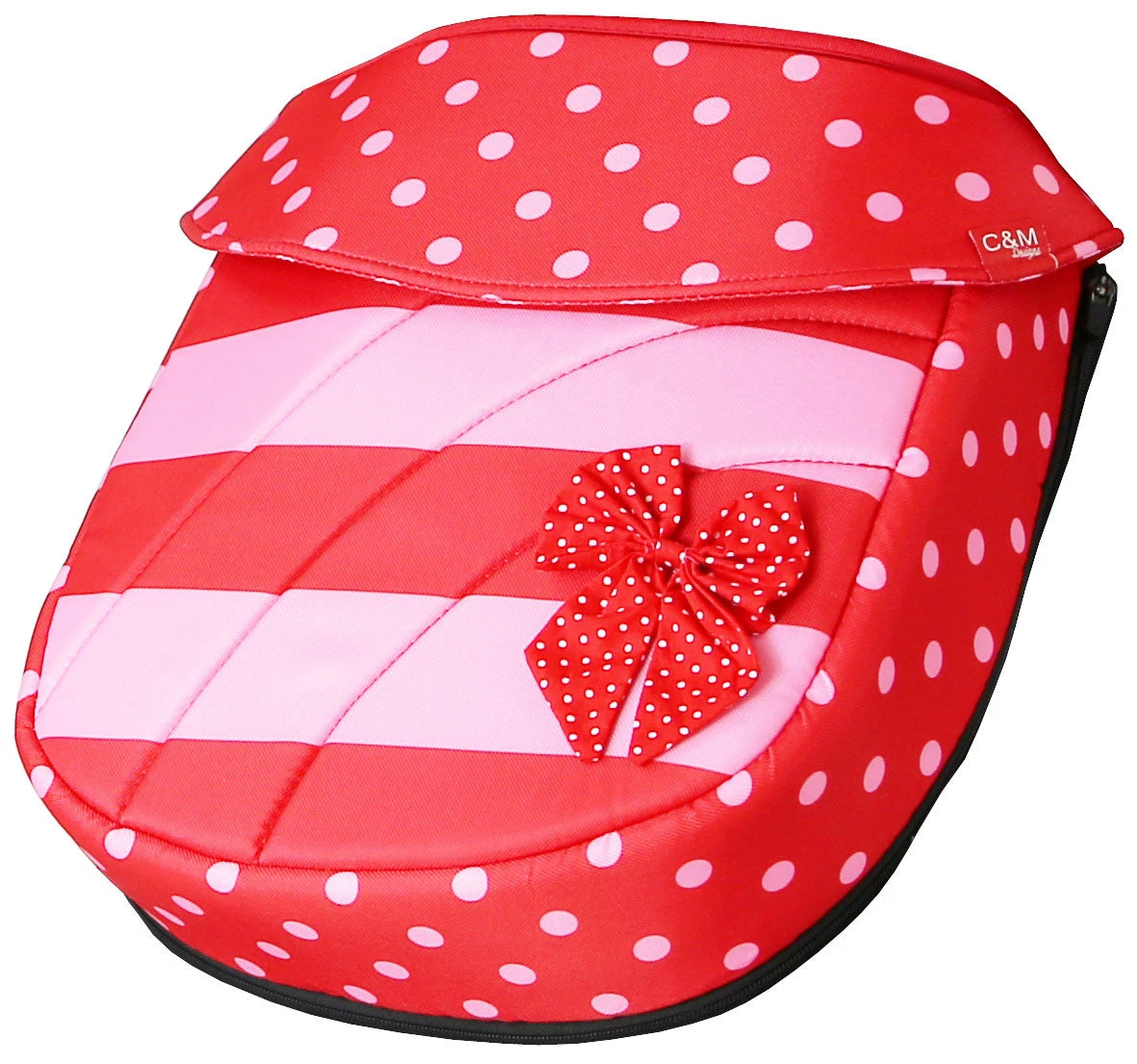 ISafe Baby Pram System 3in1 - Bow Dots Design With Carseat And Raincover