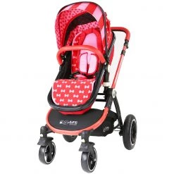 ISafe ISafe 3 In 1 Prams I-Safe System - Bow Dots Trio Travel System Pram & Stroller 3 In 1 Complete With Car Seat, Rain Covers & Foot Muffs