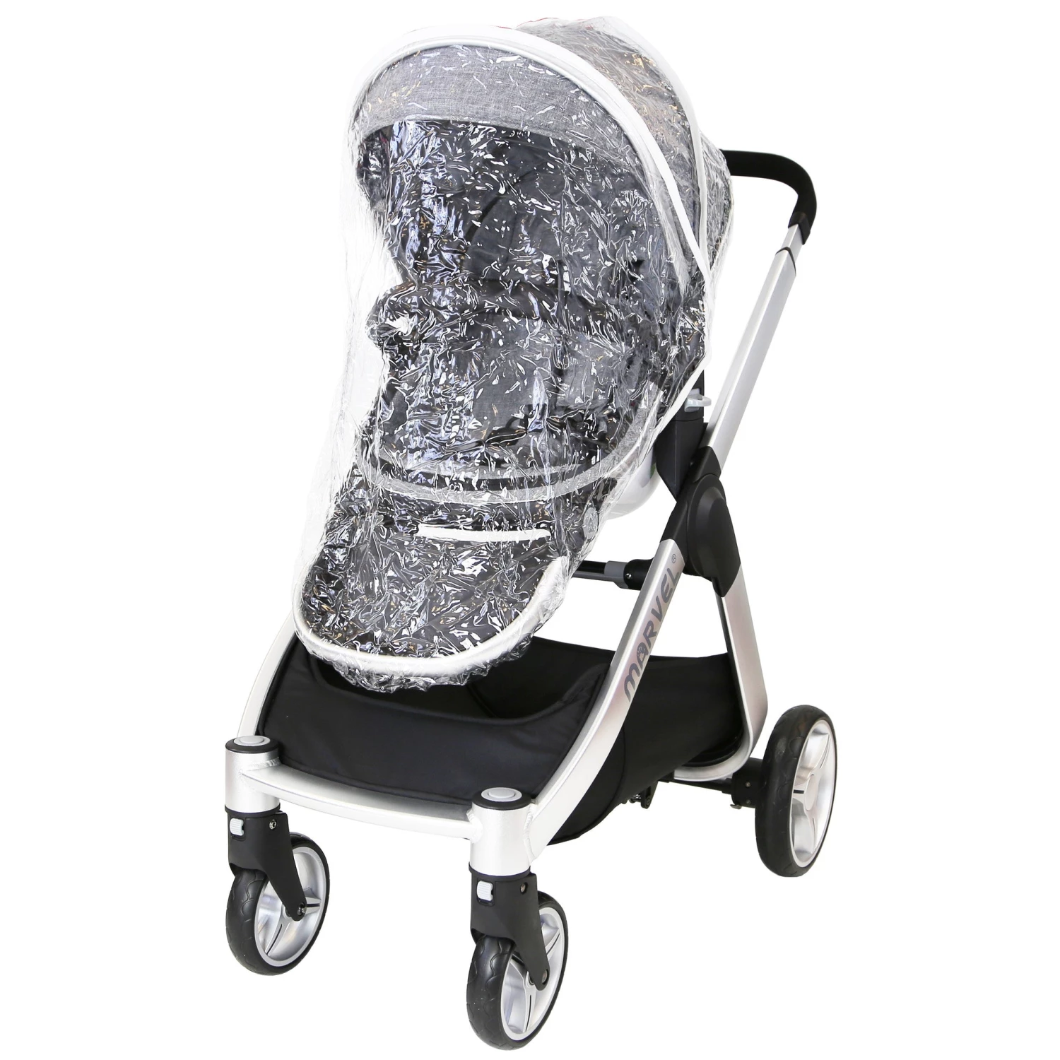 Marvel Travel System Pram - Dove Grey Pram Travel System (with Changing Bag And 2 Raincovers) 3 In 1 Pram Systems