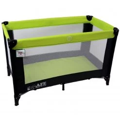 Rest & Play Collection ISafe Rest & Play Luxury Travel Cot/Playpen - Lime (Black/Lime) 120 Cm X 60 Cm Complete With Mattress