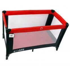 ISafe Rest & Play Luxury Travel Cot/Playpen - Warm Red (Black/Red) 120 Cm X 60 Cm Complete With Mattress Rest & Play Collection