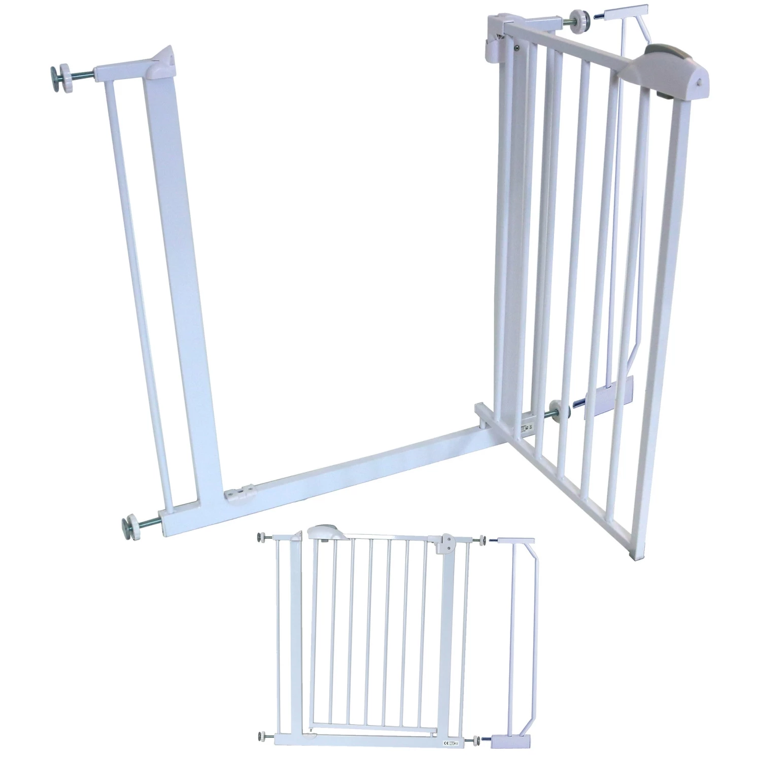 ISafe Safety Stair Gate 90° STOP OPEN & Auto-Close StairGate (10 Cm Extension Included)