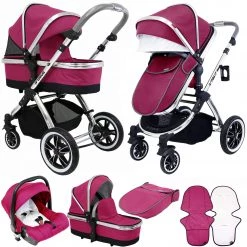 IVogue Sienna 3in1 Pram Stroller Travel System ( Inc Carseat & Isofix Base & Bag )