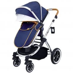 ISafe 3 In 1 Prams IVogue Royal Blue 3in1 Pram Stroller Travel System (Car Seat Included)
