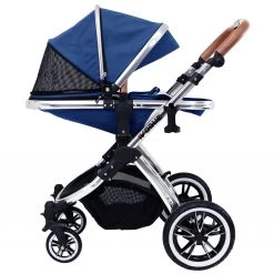 ISafe 3 In 1 Prams IVogue Royal Blue 3in1 Pram Stroller Travel System (Car Seat Included)