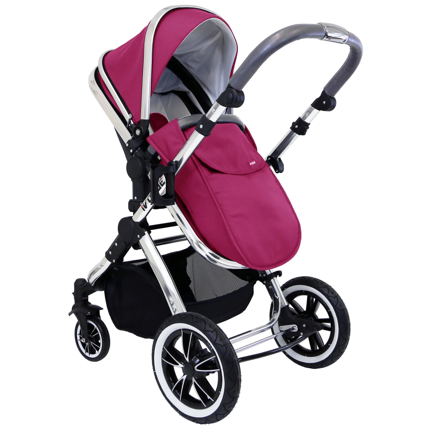 ISafe 3 In 1 Prams IVogue Sienna 3in1 Pram Stroller Travel System With Carseat Changing Bag Raincover (Clearance)