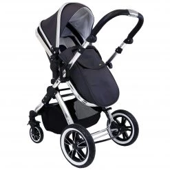 IVogue Silver Shadow 3in1 Pram Stroller Travel System (Inc. Car Seat & Isofix Base & Bag) IVogue 3 In 1 Prams