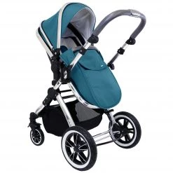 3 In 1 Pram Systems IVogue Teal 3in1 Pram Stroller Travel System With Carseat Changing Bag Raincover