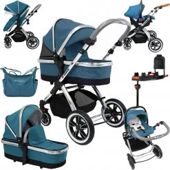 ISafe 3 In 1 Prams IVogue Teal 3 In 1 Pram System (Inc. Car Seat & Isofix Base & Bag)