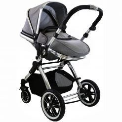 IVogue Grey Luxury 3in1 Pram Stroller Travel System