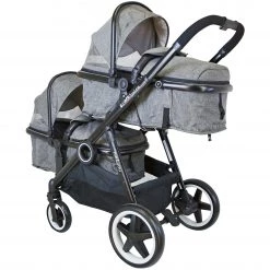 Tandems ISafe Tandem Double Pram Travel System - Harmony + Carseat + Bag