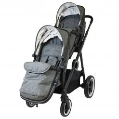 ISafe Tandem Double Pram Travel System - Harmony + X2 Carseats + Bag Tandems