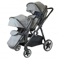 ISafe Tandem Double Pram Travel System - Harmony + X2 Carseat + X2 Isofix Base + Bag
