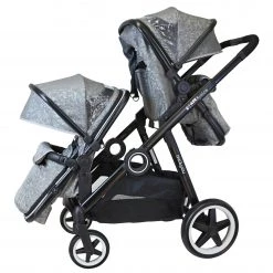 Sale Now On Save 50% ISafe Tandem Double Pram Travel System - Silver Mist