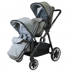 Sale Now On Save 50% ISafe Tandem Double Pram Travel System - Silver Mist