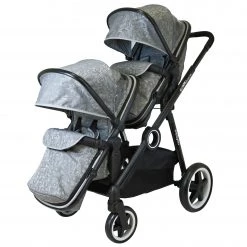 ISafe Tandem Double Pram Travel System - Silver Mist Tandems